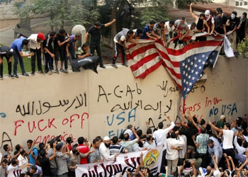 امريكا تسيء لشخص الرسول الاكرم في الذكرى الحادية عشر لمسرحية الحادي عشر من ايلول لتأجيج الصراعات المذهبية في الشرق الأوسط دعما ليهودية إسرائيل